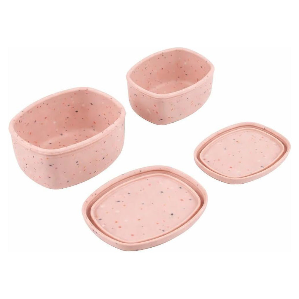 Silicone Food Container 200ml + 300ml (Pink)