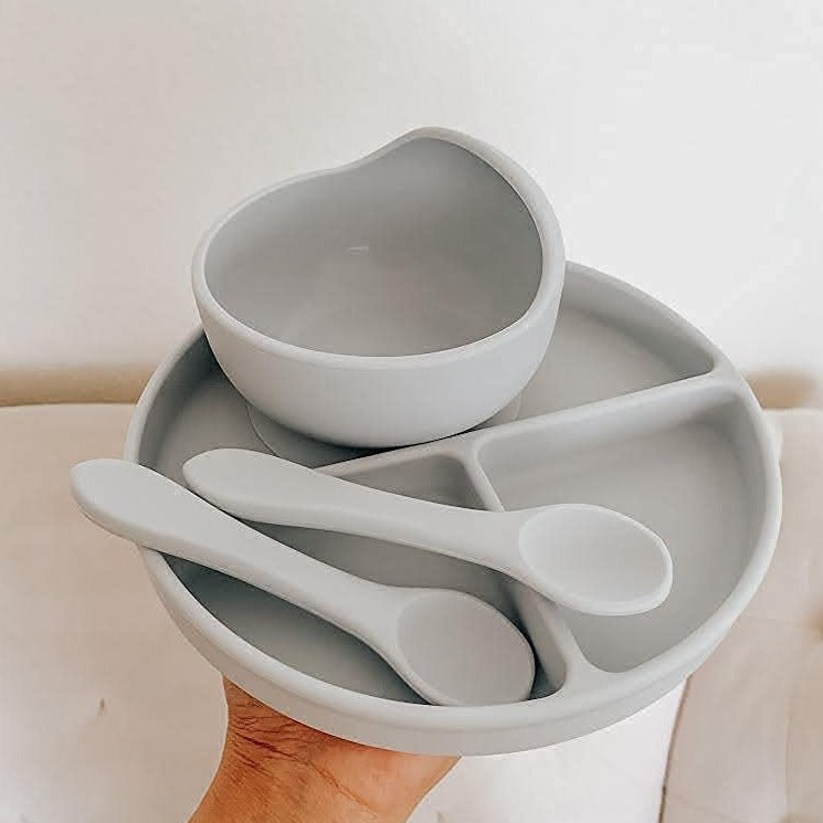 Baby Plate and Bowl Set (Grey)