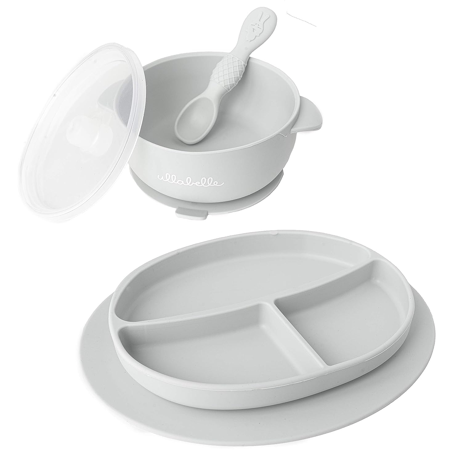 Baby Plate and Lidded Bowl Set (Oatmeal)