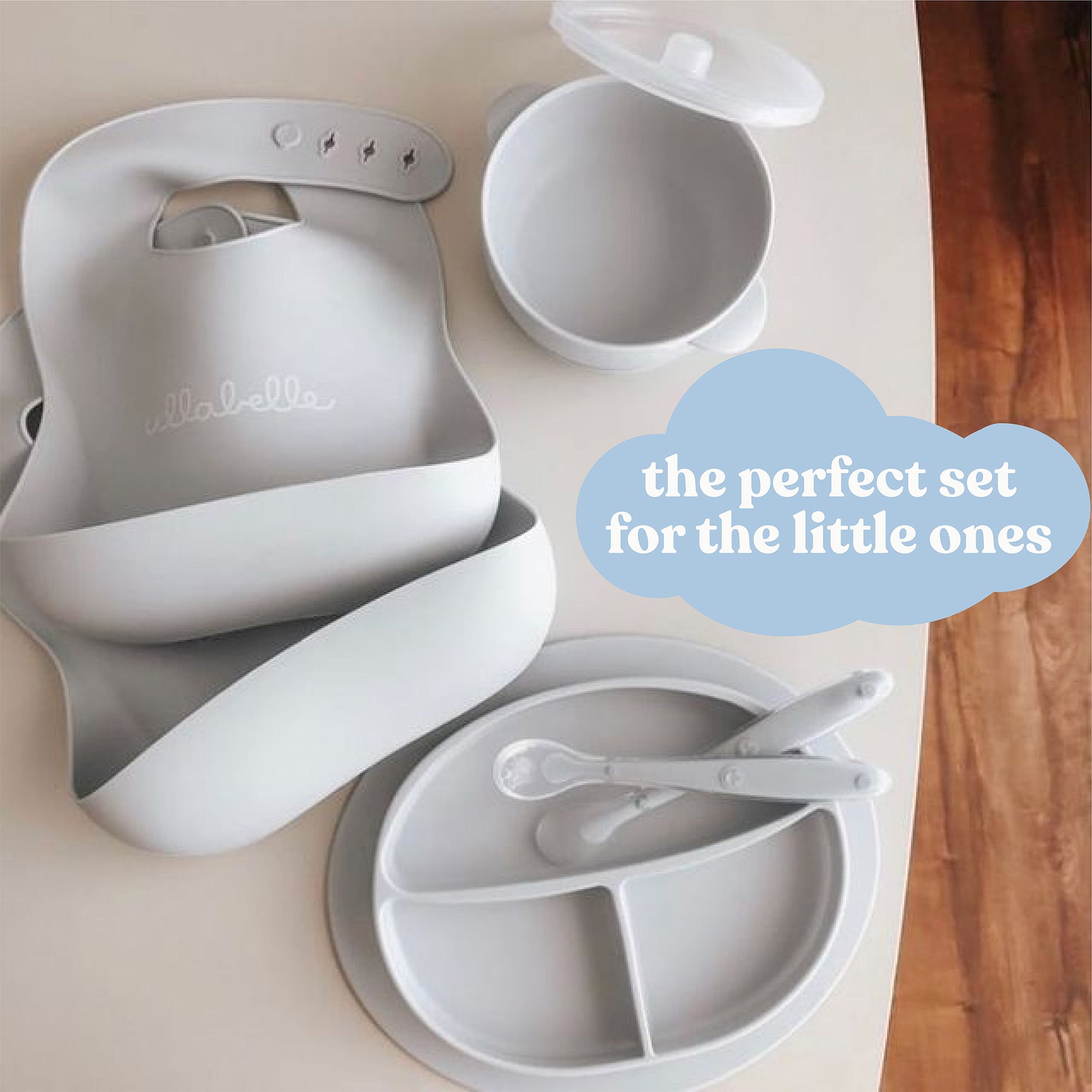 7-Piece Baby Feeding Set (Grey)