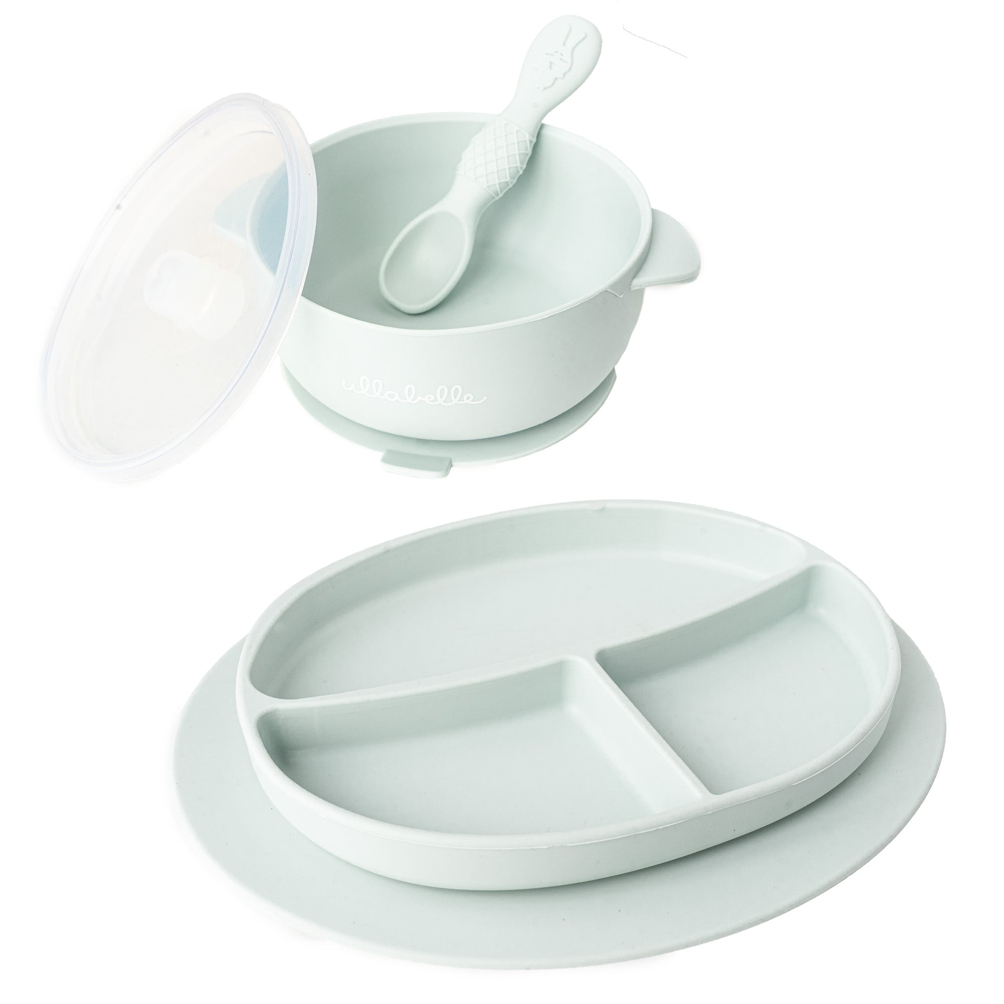 Baby Plate and Lidded Bowl Set (Blue)