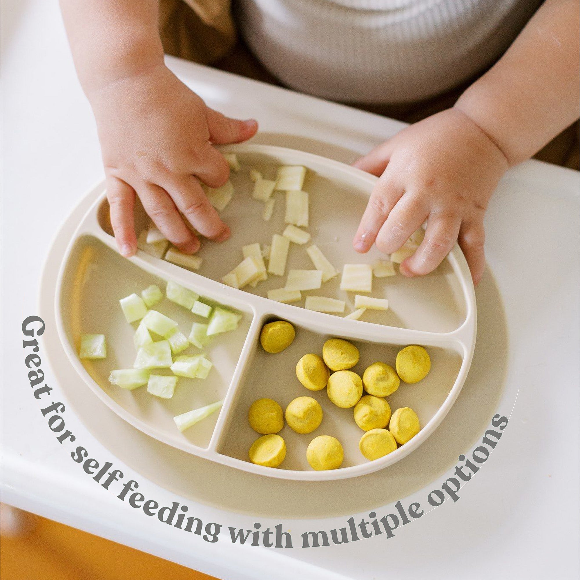 Baby Plate and Lidded Bowl Set (Oatmeal)