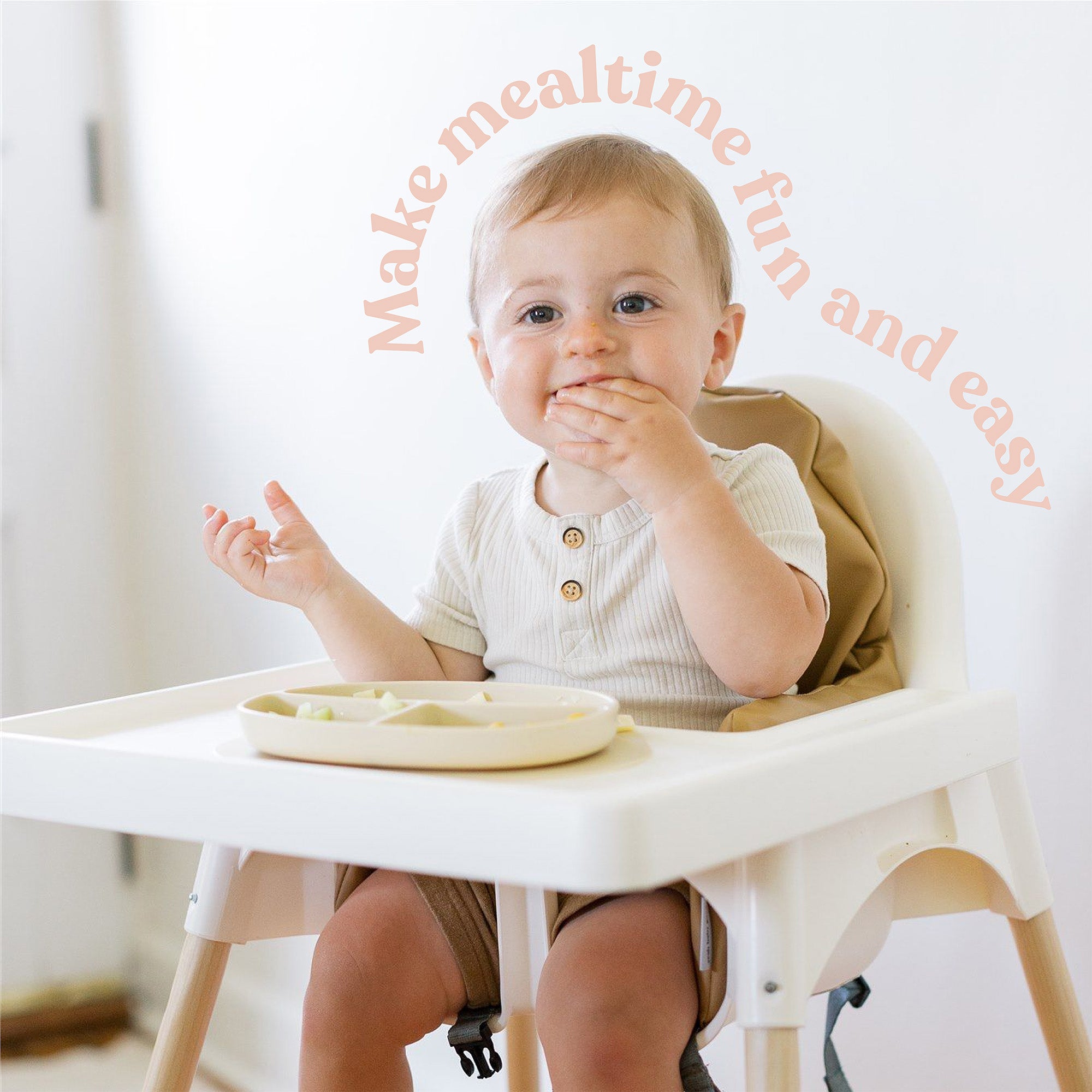 Baby Plate and Lidded Bowl Set (Oatmeal)